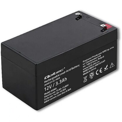 Qoltec 53065 AGM battery 12V 3.3Ah 53065 5901878530659