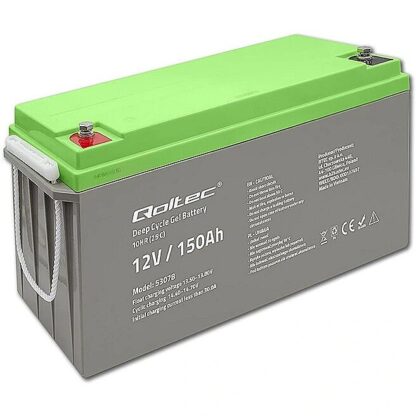 Qoltec Deep Cycle gel battery 12V, 150Ah 53078 5901878530789